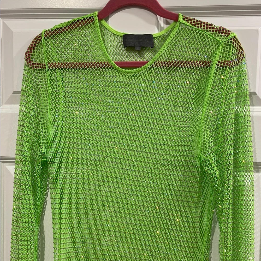 SUNDAY IN BROOKLYN Anthropologie Large L Mesh Long Sleeve Dress